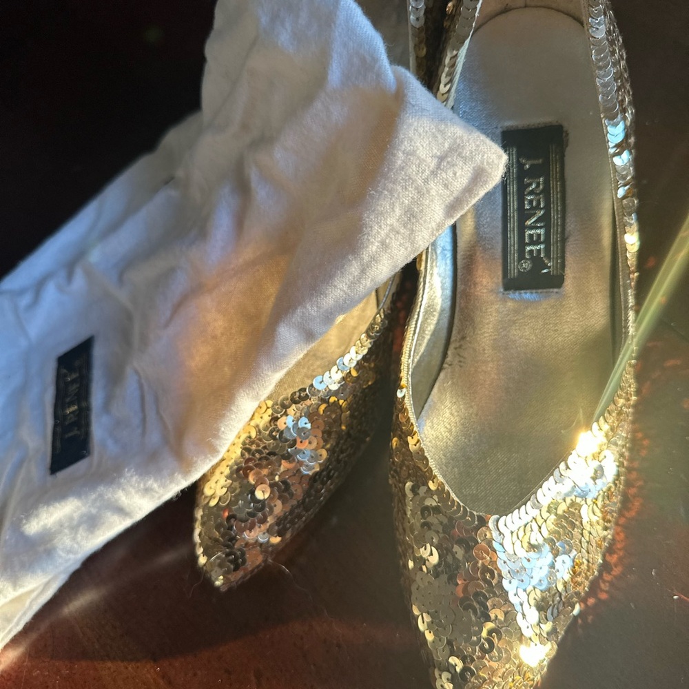 J.Renee Sparkling Gold Sequin Heels
